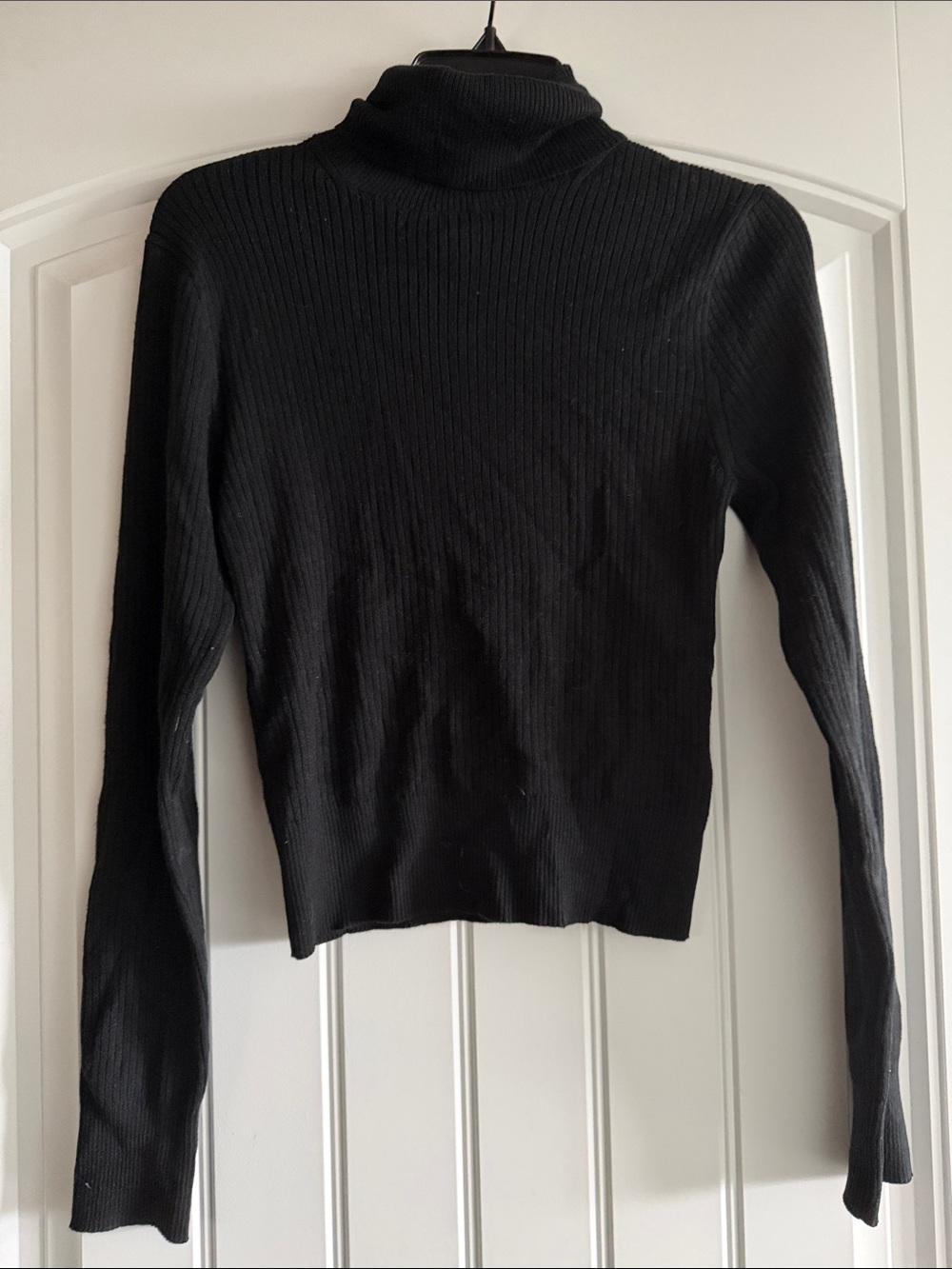 J. Crew Black Ribbed Turtleneck Sweater